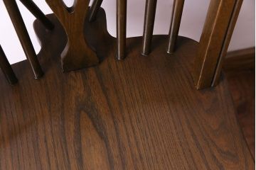 ヴィンテージ家具　イギリスビンテージ　アーチ形の背もたれが美しいホイールバックチェア(カントリーチェア、ダイニングチェア、イス)(3)