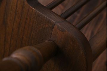 ヴィンテージ家具　イギリスビンテージ　アーチ形の背もたれが美しいホイールバックチェア(カントリーチェア、ダイニングチェア、イス)(3)