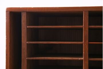 レトロ家具　昭和レトロ　味わいある木の質感が魅力の小振りの書類ケース(書類収納棚)