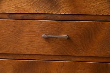 レトロ家具　昭和レトロ　ナラ材　素朴な木の風合いが魅力の小引き出し(引き出し)