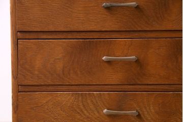 レトロ家具　昭和レトロ　ナラ材　素朴な木の風合いが魅力の小引き出し(引き出し)