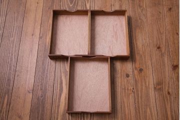 レトロ家具　昭和レトロ　ナラ材　両側から引きだせるユニークな作りの小引き出し(書類ケース)