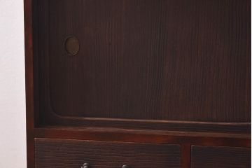 レトロ家具　昭和レトロ　異なる素材の質感が楽しめる小箪笥(戸棚、収納棚、小引き出し)