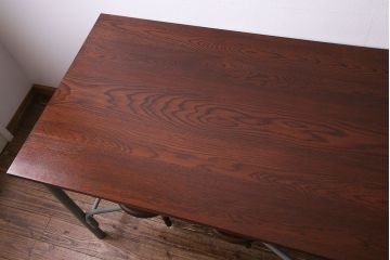 ラフジュ工房オリジナル 8脚格納スツール付きテーブル(ペイント作業台、机)