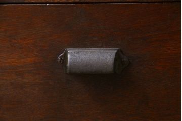 レトロ家具　】昭和レトロ　和の雰囲気を漂わせるダイヤガラス入り収納棚(食器棚、戸棚)