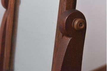 アンティーク家具　和製アンティーク　総ケヤキ材　上品な和の雰囲気が漂う小さなドレッサー(鏡台、小引き出し)