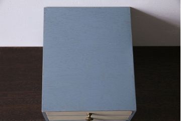 ペイント家具　ツートーンカラーのレトロな小引き出し(小物収納)(R-030304)