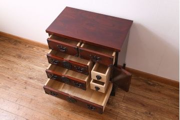 中古美品　岩谷堂箪笥　桐文様　銀河5号　車箪笥(整理箪笥、チェスト、桐箪笥、桐たんす)