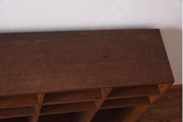 レトロ家具　幼稚園で使われていたレトロな魅力あふれるロッカー・7列(オープンラック、収納棚)(1)(R-030309)