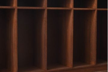 レトロ家具　幼稚園で使われていたレトロな魅力あふれるロッカー・7列(オープンラック、収納棚)(2)(R-030310)
