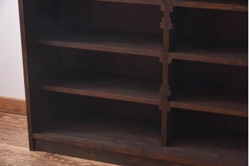 ラフジュ工房オリジナル　花菱模様のガラス入り戸棚(サイドボード、収納棚、リビングボード)(1)(R-030311)