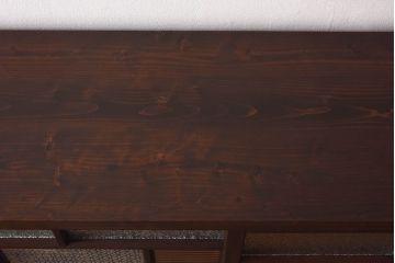 ラフジュ工房オリジナル　花菱模様のガラス入り戸棚(サイドボード、収納棚、リビングボード)(1)(R-030311)