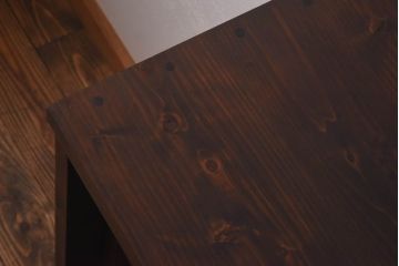 ラフジュ工房オリジナル　花菱模様のガラス入り戸棚(サイドボード、収納棚、リビングボード)(1)(R-030311)