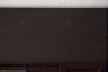 ラフジュ工房オリジナル　色ガラス・花菱模様のガラス入り　大正ロマンな大型戸棚(食器棚、収納棚、サイドボード、店舗什器)