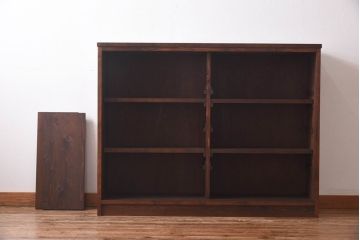 ラフジュ工房オリジナル　花菱模様のガラス入り戸棚(サイドボード、収納棚、リビングボード)(2)(R-030313)