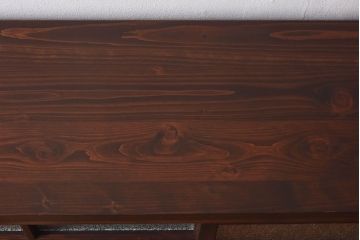 ラフジュ工房オリジナル　花菱模様のガラス入り戸棚(サイドボード、収納棚、リビングボード)(2)(R-030313)