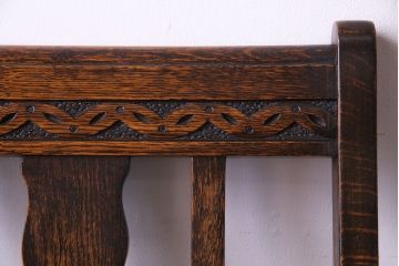 アンティーク家具　イギリスアンティーク　オーク材　シックなツイストレッグチェア(ダイニングチェア、イス)(1)(R-030315)
