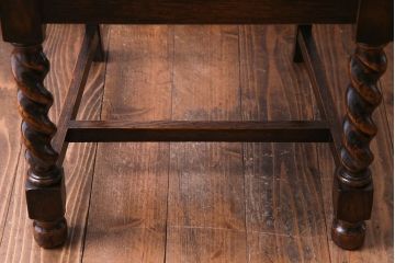 アンティーク家具　イギリスアンティーク　オーク材　シックなツイストレッグチェア(ダイニングチェア、イス)(1)(R-030315)