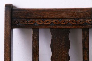 アンティーク家具　イギリスアンティーク　オーク材　シックなツイストレッグチェア(ダイニングチェア、イス)(2)(R-030316)