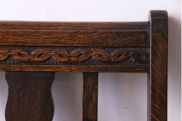 アンティーク家具　イギリスアンティーク　オーク材　シックなツイストレッグチェア(ダイニングチェア、イス)(2)(R-030316)
