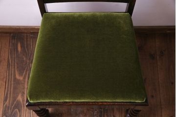 アンティーク家具　イギリスアンティーク　オーク材　シックなツイストレッグチェア(ダイニングチェア、イス)(2)(R-030316)