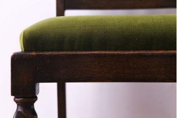 アンティーク家具　イギリスアンティーク　オーク材　シックなツイストレッグチェア(ダイニングチェア、イス)(2)(R-030316)