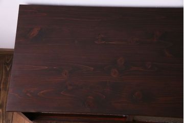 アンティーク家具　大正ロマン　前面ケヤキ材　漆塗りの光沢が魅力的なリメイクローボード(戸棚、リビングボード)