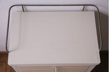 ペイント家具　2色の淡いカラーが可愛らしいデンタルキャビネット(収納棚)(R-030318)
