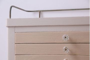 ペイント家具　2色の淡いカラーが可愛らしいデンタルキャビネット(収納棚)(R-030318)