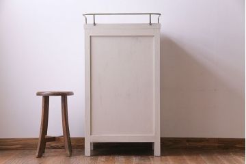 ペイント家具　2色の淡いカラーが可愛らしいデンタルキャビネット(収納棚)(R-030318)