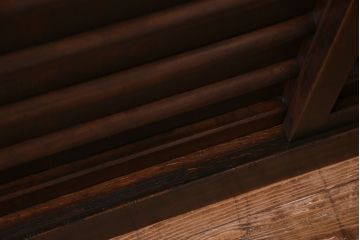 和製アンティーク　リメイク　横桟引き戸　五尺水屋箪笥ローボード(リビングボード、戸棚)