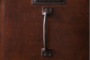 レトロ家具　昭和期　ナラ材　レトロな雰囲気が魅力の大型書類ケース(4段チェスト、引き出し)(R-030322)