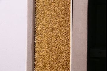 ペイント家具　当時物色ガラス入り!　シックな色味がお洒落な大振りのブックケース(本箱、キャビネット、収納棚)(R-030323)