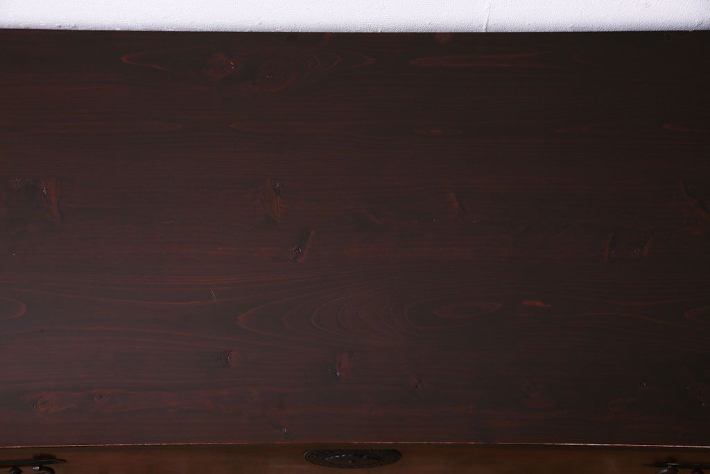 アンティーク家具　和製アンティーク　前面ケヤキ材　相馬箪笥をリメイクしたローチェスト(引き出し、リビングボード)(R-030324)