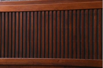 昭和中期　情緒溢れるガラス入り格子戸(引き戸、建具)2枚セット