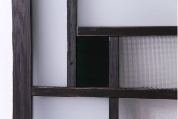 ペイント家具　当時物の色ガラスがアクセントになったガラス戸(引き戸、建具)