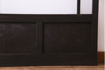 ペイント家具　当時物の色ガラスがアクセントになったガラス戸(引き戸、建具)