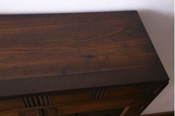 【O様ご成約済】昭和初期　栓材　大正ロマンの面影が感じられる本箱(収納棚、食器棚、キャビネット)(R-030347)