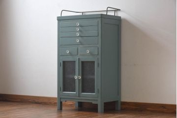 ペイント家具　くすみがかった色合いがお洒落なデンタルキャビネット(収納棚)(R-030350)