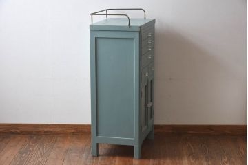ペイント家具　くすみがかった色合いがお洒落なデンタルキャビネット(収納棚)(R-030350)