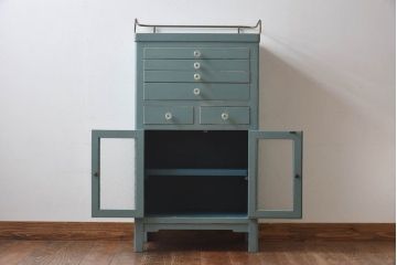 ペイント家具　くすみがかった色合いがお洒落なデンタルキャビネット(収納棚)(R-030350)