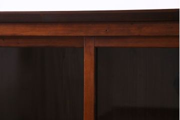 アンティーク家具　大正ロマン　リメイク　花菱模様ガラスがアクセントのキャビネット(戸棚、収納棚)(R-030351)