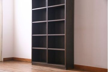 ヴィンテージ家具　ビンテージ 永田良介商店 深い色合いが上品な特注品のブックケース(本棚、オープンラック、飾り棚、収納棚)(1)(R-030352)