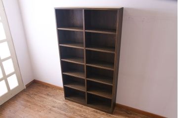 ヴィンテージ家具　ビンテージ 永田良介商店 深い色合いが上品な特注品のブックケース(本棚、オープンラック、飾り棚、収納棚)(1)(R-030352)