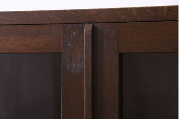 レトロ家具　昭和期　大振りサイズ　レトロモダンなデザインのブックケース(本箱、収納棚)(R-030354)