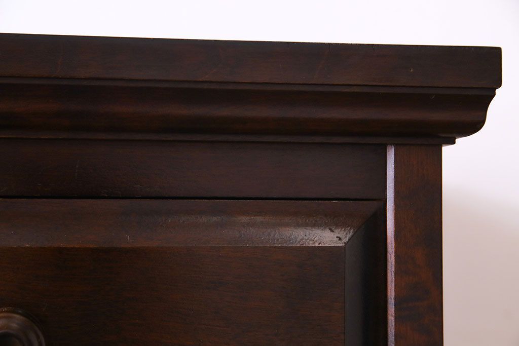 中古　北海道民芸家具　上品な佇まいの2段重ね整理タンス(チェスト、衣装箪笥、引き出し)(R-030355)