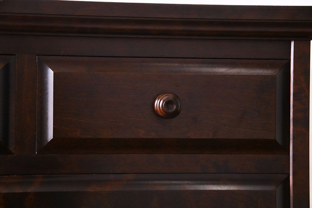 中古　北海道民芸家具　上品な佇まいの2段重ね整理タンス(チェスト、衣装箪笥、引き出し)(R-030355)