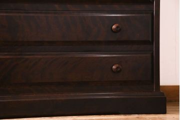 中古　北海道民芸家具　上品な佇まいの2段重ね整理タンス(チェスト、衣装箪笥、引き出し)(R-030355)