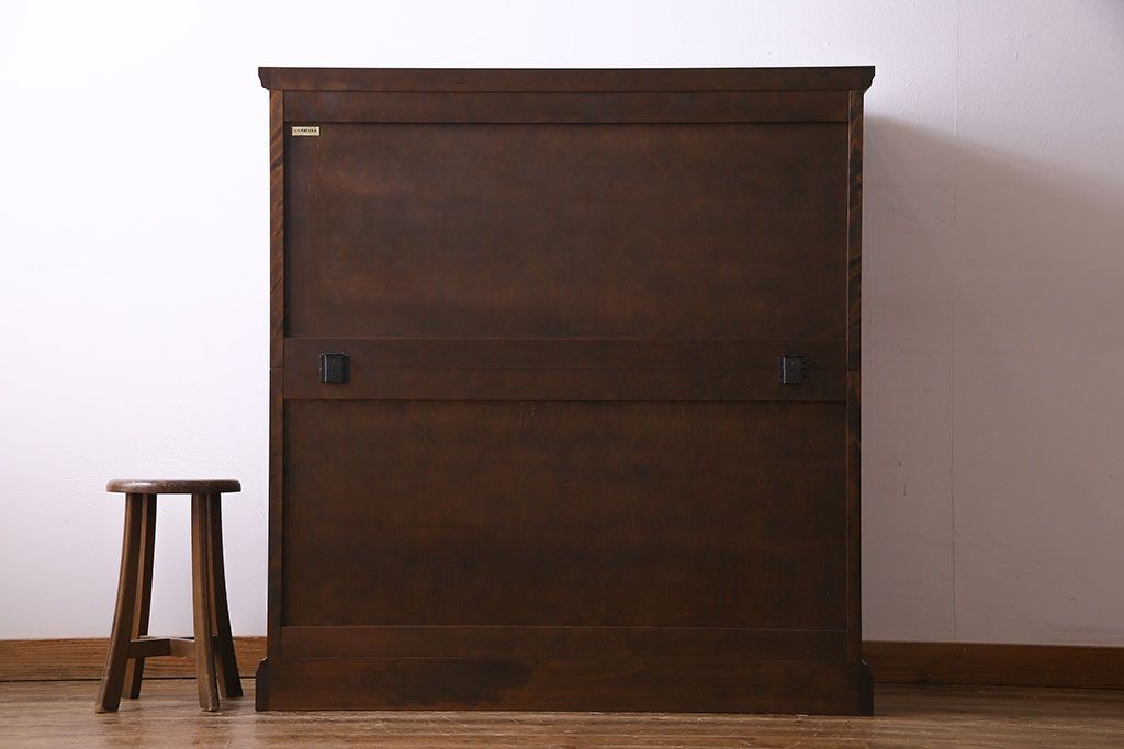 中古　北海道民芸家具　上品な佇まいの2段重ね整理タンス(チェスト、衣装箪笥、引き出し)(R-030355)