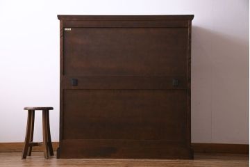 中古　北海道民芸家具　上品な佇まいの2段重ね整理タンス(チェスト、衣装箪笥、引き出し)(R-030355)